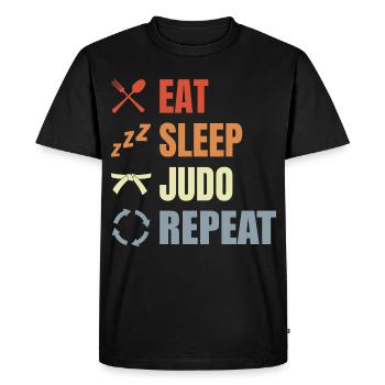 Routine de judo amusante - T-shirt Premium bio Homme - noir - Devant - Nico (187cm)