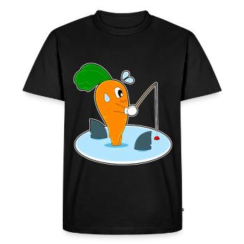 Pêche à la canne à pêche Carrot Angler - T-shirt Premium bio Homme - noir - Devant - Nico (187cm)