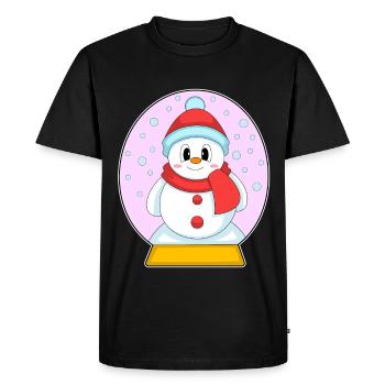 Bonhomme de neige Noël Heure d’hiver - T-shirt Premium bio Homme - noir - Devant - Nico (187cm)