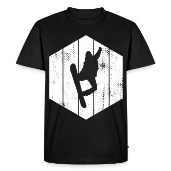 Dessin de snowboarder - T-shirt Premium bio Homme - noir - Devant - Nico (187cm)