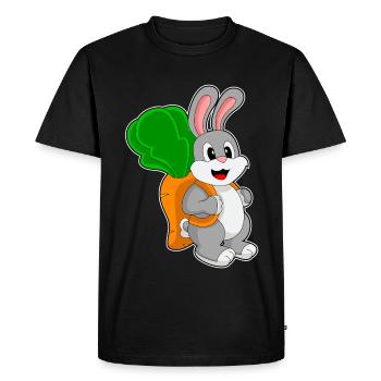 École de sac à dos lapin étudiant - T-shirt Premium bio Homme - noir - Devant - Nico (187cm)
