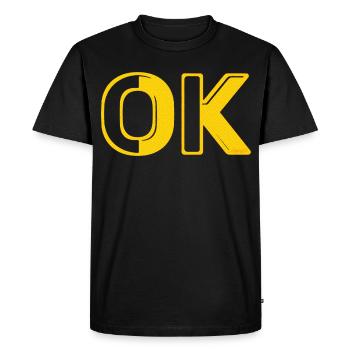 OK OK lettres de grille rétro O.K. 70s vintage - T-shirt Premium bio Homme - noir - Devant - Nico (187cm)
