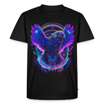 Aigle volant Synthwave - T-shirt Premium bio Homme - noir - Devant - Nico (187cm)