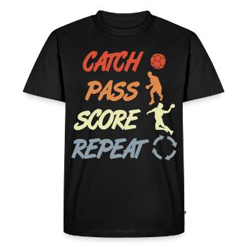 Handball Vintage Look - T-shirt Premium bio Homme - noir - Devant - Nico (187cm)