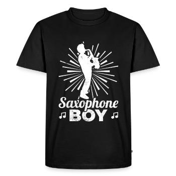 Saxophone Boy - T-shirt Premium bio Homme - noir - Devant - Nico (187cm)