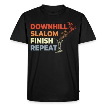 Skiing - Men's Premium Organic T-Shirt - black - Front - Nico (187cm)