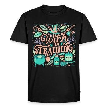 Sorcière en formation - T-shirt Premium bio Homme - noir - Devant - Nico (187cm)