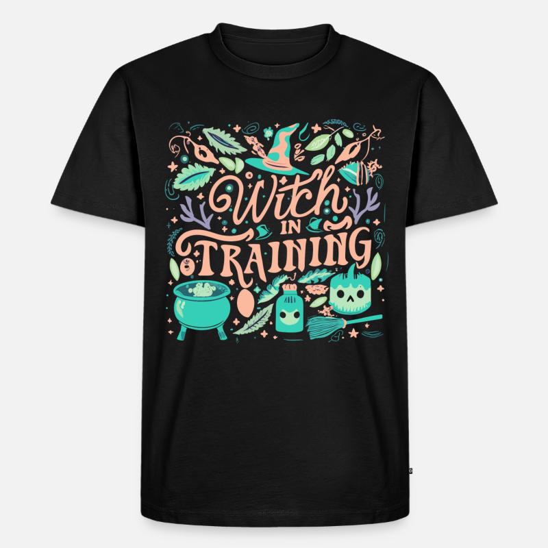 Witch in Training - Männer Premium Bio T-Shirt - Schwarz