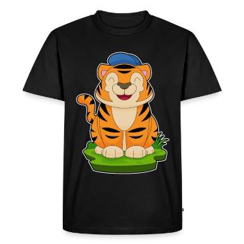 École des Tigres pour les Élèves Casquettes - T-shirt Premium bio Homme - noir - Devant - Nico (187cm)