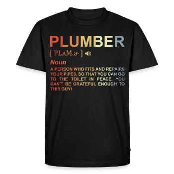 Plumber Term - Men's Premium Organic T-Shirt - black - Front - Nico (187cm)