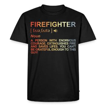 Firefighter Term - Men's Premium Organic T-Shirt - black - Front - Nico (187cm)