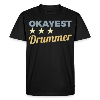 Batteur moyen - T-shirt Premium bio Homme - noir - Devant - Nico (187cm)