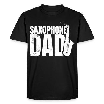 Père saxophoniste - T-shirt Premium bio Homme - noir - Devant - Nico (187cm)