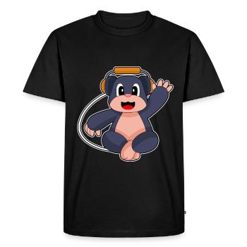Mole Headphones Music - Men's Premium Organic T-Shirt - black - Front - Nico (187cm)