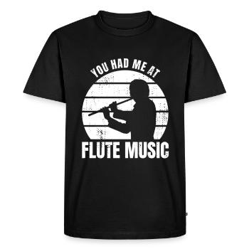 Flute Player Quote - Men's Premium Organic T-Shirt - black - Front - Nico (187cm)