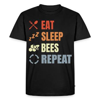 Manger des abeilles endormies Répéter - T-shirt Premium bio Homme - noir - Devant - Nico (187cm)