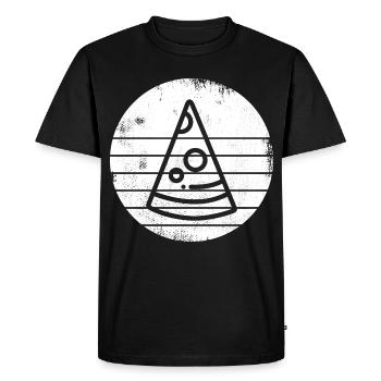Pizza - Men's Premium Organic T-Shirt - black - Front - Nico (187cm)