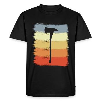 Dessin de hache de pompier - T-shirt Premium bio Homme - noir - Devant - Nico (187cm)