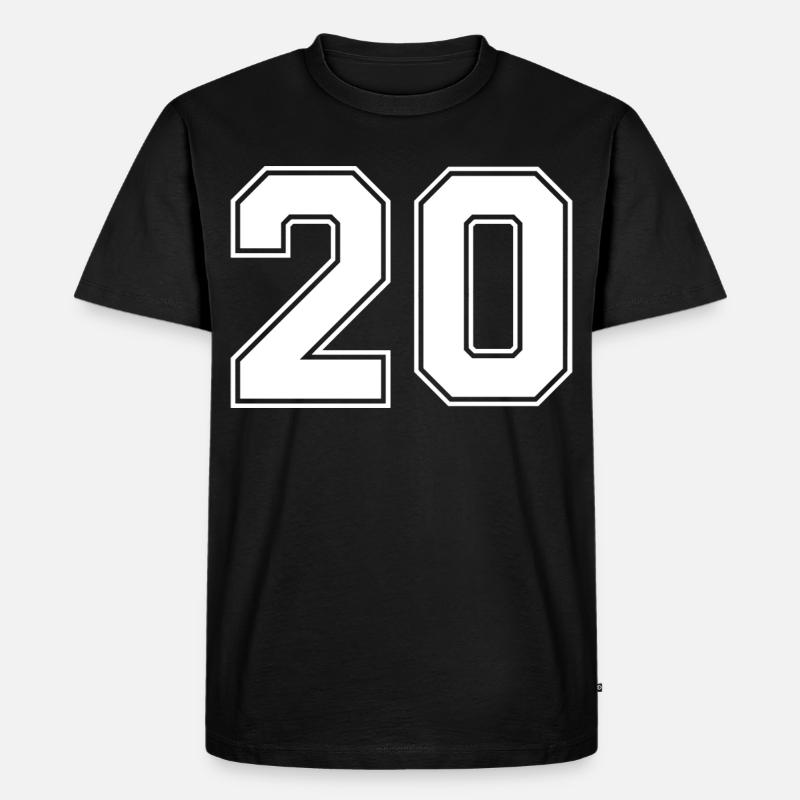 Nummer zwanzig 20 - Männer Premium Bio T-Shirt - Schwarz