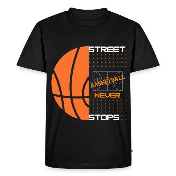 Street basketball never stops - Player Basketball - Men's Premium Organic T-Shirt - black - Front - Nico (187cm)