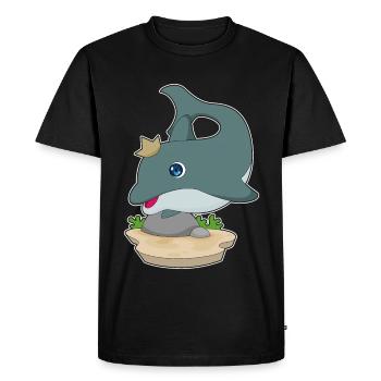 Dolphin Crown - Men's Premium Organic T-Shirt - black - Front - Nico (187cm)