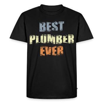 Best Plumber - Men's Premium Organic T-Shirt - black - Front - Nico (187cm)