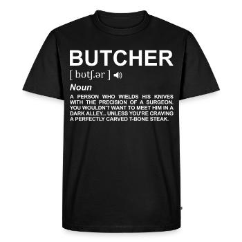 Definition of butcher - Men's Premium Organic T-Shirt - black - Front - Nico (187cm)