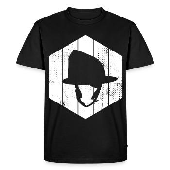 Firefighter Helmet Sketch - Men's Premium Organic T-Shirt - black - Front - Nico (187cm)