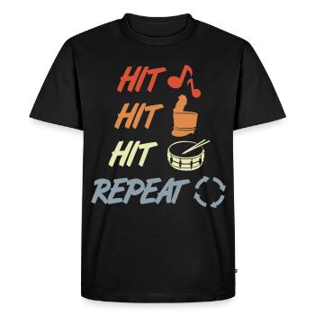 Battre et répéter - T-shirt Premium bio Homme - noir - Devant - Nico (187cm)