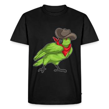 Perroquet Cowboy chapeau de Cowboy - T-shirt Premium bio Homme - noir - Devant - Nico (187cm)