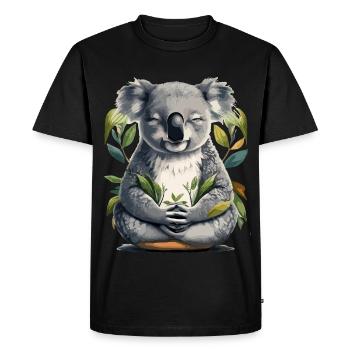 Koala Meditation - Men's Premium Organic T-Shirt - black - Front - Nico (187cm)