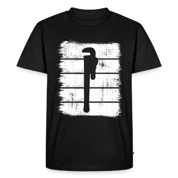 Water Pipe Wrench Sketch - Men's Premium Organic T-Shirt - black - Front - Nico (187cm)