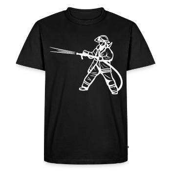 Dessin de pompier - T-shirt Premium bio Homme - noir - Devant - Nico (187cm)