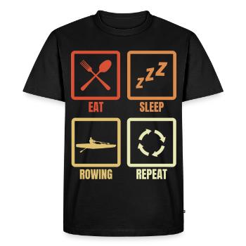 Manger Dormir Aviron Répéter - T-shirt Premium bio Homme - noir - Devant - Nico (187cm)