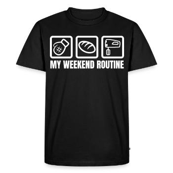 Week-end de boulangerie amusant - T-shirt Premium bio Homme - noir - Devant - Nico (187cm)