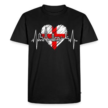 Freiburg im Breisgau Skyline Heartbeat Freiburger - Men's Premium Organic T-Shirt - black - Front - Nico (187cm)