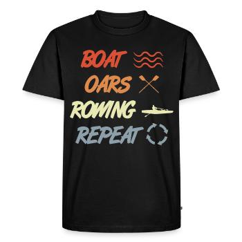 Boat Oars Rowing Repeat - Men's Premium Organic T-Shirt - black - Front - Nico (187cm)
