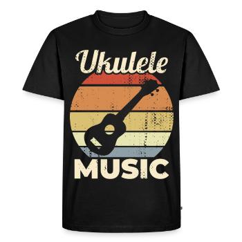 Musique Ukulélé Vintage - T-shirt Premium bio Homme - noir - Devant - Nico (187cm)