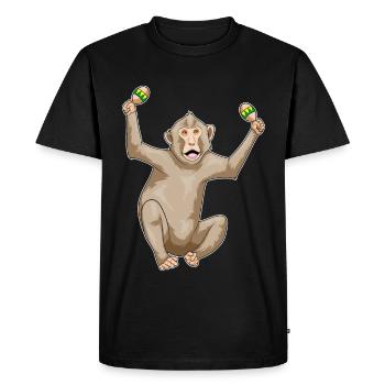 Monkey Musician Rattle Music - Men's Premium Organic T-Shirt - black - Front - Nico (187cm)
