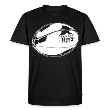 Dessin de ballon de rugby - T-shirt Premium bio Homme - noir - Devant - Nico (187cm)