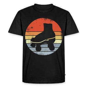 Patins à roulettes vintage - T-shirt Premium bio Homme - noir - Devant - Nico (187cm)