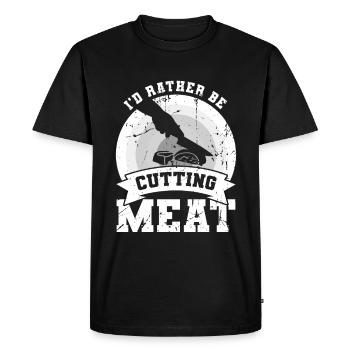 Je préfère couper la viande - T-shirt Premium bio Homme - noir - Devant - Nico (187cm)