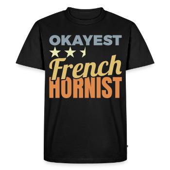 Joueur de cor moyen - T-shirt Premium bio Homme - noir - Devant - Nico (187cm)