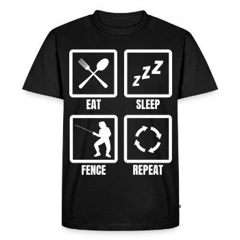 Eat Sleep Fence Repeat - Men's Premium Organic T-Shirt - black - Front - Nico (187cm)