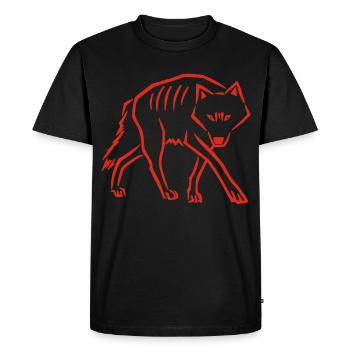 Stepping Down (Red) - Men's Premium Organic T-Shirt - black - Front - Nico (187cm)