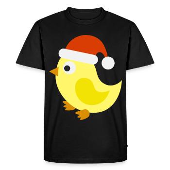 Poussin Noël Festif - T-shirt Premium bio Homme - noir - Devant - Nico (187cm)
