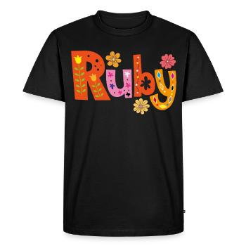 Nom de rubis personnalisé - T-shirt Premium bio Homme - noir - Devant - Nico (187cm)