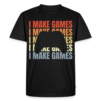Game Developer Saying - Men's Premium Organic T-Shirt - black - Front - Nico (187cm)