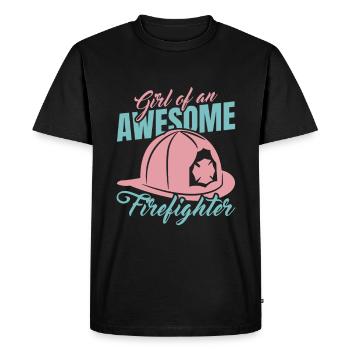 Fille d’un grand pompier - T-shirt Premium bio Homme - noir - Devant - Nico (187cm)