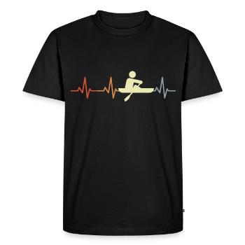 Rowing Stick Figure Heart Rate Line - Men's Premium Organic T-Shirt - black - Front - Nico (187cm)